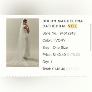 BHLDN anthropologie ivory veil 108”